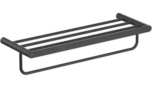 Полотенцедержатель с полкой «Акватек» Лира AQ4415CR на стену чёрный матовый