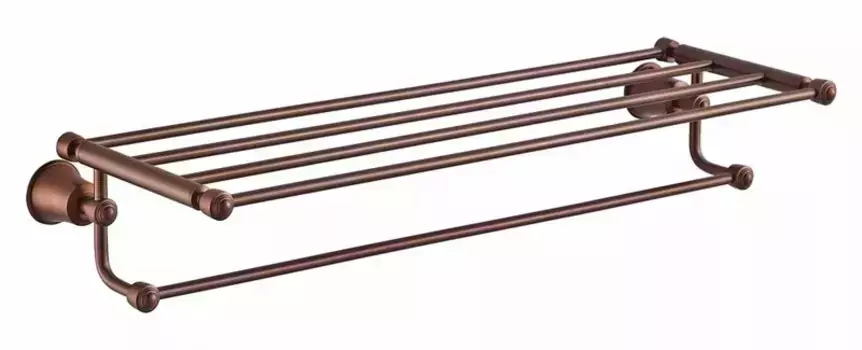 Полотенцедержатель с полкой «Swedbe» Terracotta Art 2536 на стену тёмная бронза