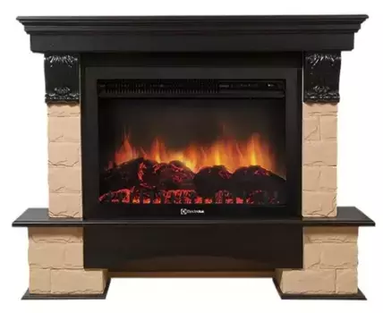 Портал «Firelight» Forte 30S камень бежевый/темный дуб