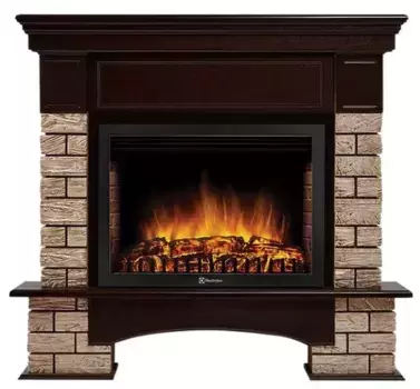 Портал «Firelight» Forte Wood 25 камень коричневый/темный дуб