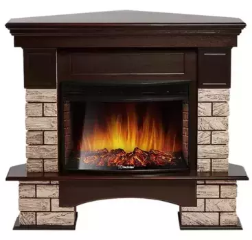 Портал «Firelight» Forte Wood 30U (угловой) камень коричневый/темный дуб