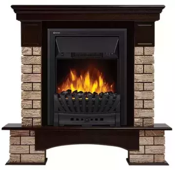 Портал «Firelight» Forte Wood Classic камень коричневый/темный дуб