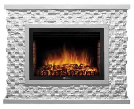 Портал «Firelight» Quadro 25 камень песчаник античный белый/белый