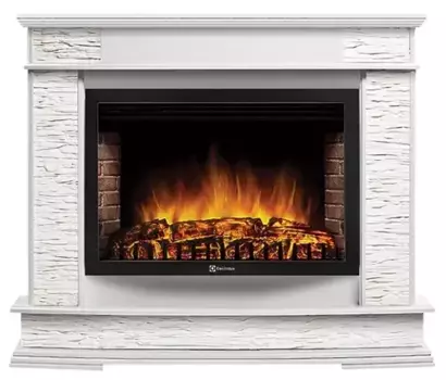 Портал «Firelight» Scala 25 камень сланец скалистый белый/белый дуб