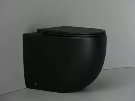 Приставной унитаз безободковый «Ceramica Nova» Metropol CN4004MB черный матовый с сиденьем дюропласт с микролифтом чёрное