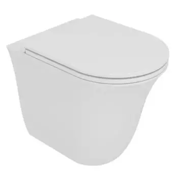 Приставной унитаз безободковый «GSG» Flut FLWC01000P/FLCOPRSLTICRCN000/ACS51 белый с сиденьем дюропласт с микролифтом