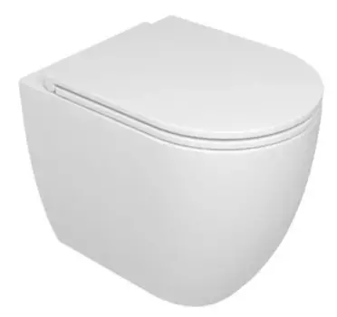 Приставной унитаз безободковый «GSG» Like LKWC01000P (LKCOPRSLTICRCN000) белый с сиденьем дюропласт с микролифтом