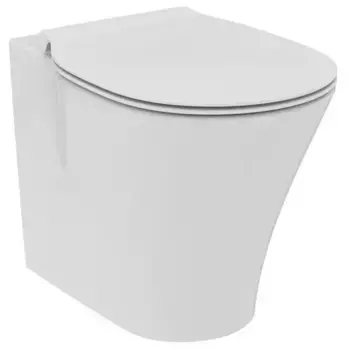 Приставной унитаз безободковый «Ideal Standard» Connect Air E004201 (E036601) белый с сиденьем дюропласт с микролифтом белое