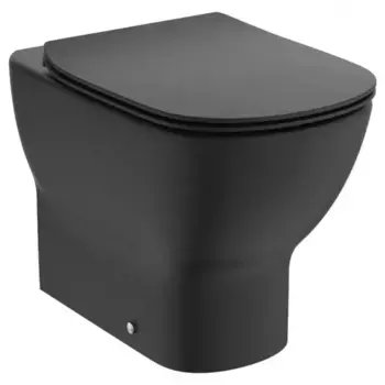 Приставной унитаз безободковый «Ideal Standard» Tesi AquaBlade® T0077V3/T3527V3 черный матовый с сиденьем дюропласт с микролифтом чёрное