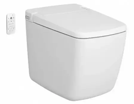 Приставной унитаз безободковый «Vitra» V-Care Prime 7232B403-6217 интеллектуальный белый с сиденьем дюропласт белое