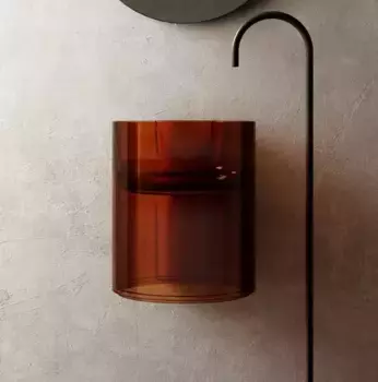 Раковина «Abber» Kristall 42/42 AT2704Opal полиэфирная смола коричневая с донным клапаном