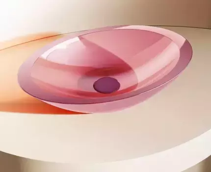 Раковина «Abber» Kristall 60/35 полиэфирная смола коралловая