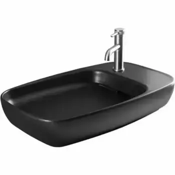 Раковина «Allen Brau» Liberty 2 70/43 4.32012.31 фарфоровая черная матовая правая