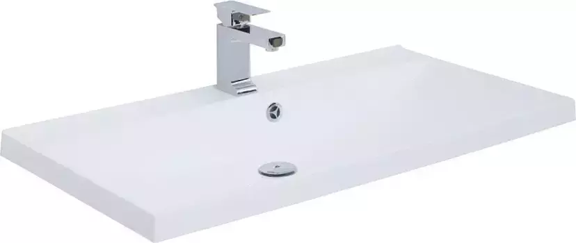 Раковина «Aquanet» Note 90 литьевой мрамор белая