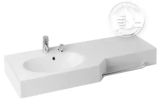 Раковина «Aquaton» Отель 127 литьевой мрамор белая левая