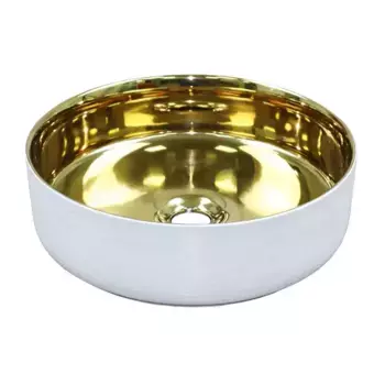 Раковина «Azario» 35/35 AZ-3134-ST-WG фаянсовая белая/золото