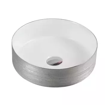 Раковина «Azario» 35/35 AZ-3134-ST-SW фаянсовая белая/серебро