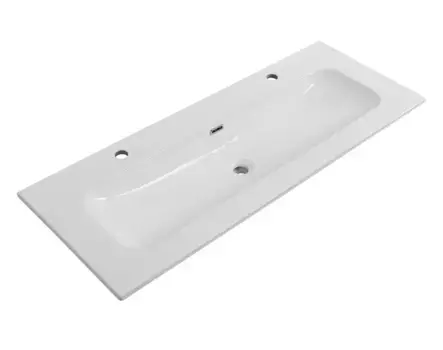 Раковина «Cezares» CZR-8073-120-1-2 с двумя отверстиями под смеситель белая