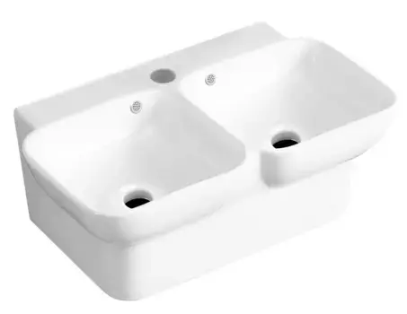 Раковина двойная «Grossman» GR-3037-2 65/39 фарфоровая белый