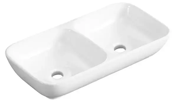 Раковина двойная «Grossman» GR-3038-2 64/32 фарфоровая белый