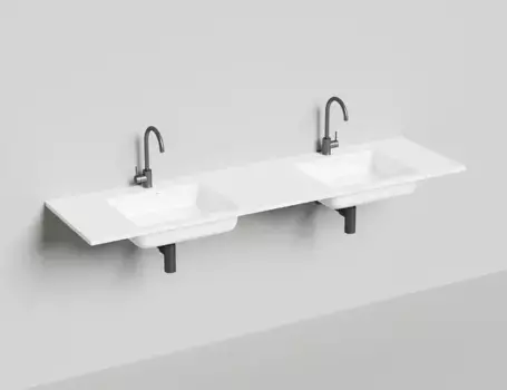 Раковина двойная «Salini» Onda 180/50 1402202M искусственный камень белая