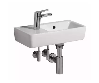 Раковина «Geberit» Renova Compact 50/25 276350000 фарфоровая белая левая