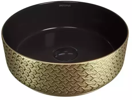 Раковина «Grossman» GR-5010GBR фаянсовая золото/черная