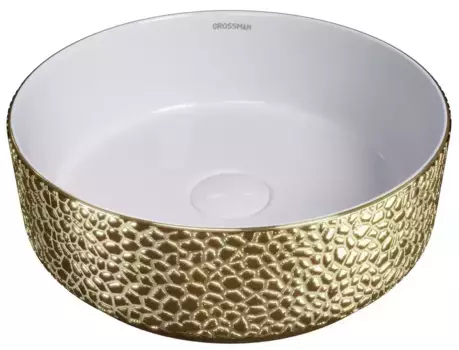 Раковина «Grossman» GR-5010GWL фаянсовая золото/белая