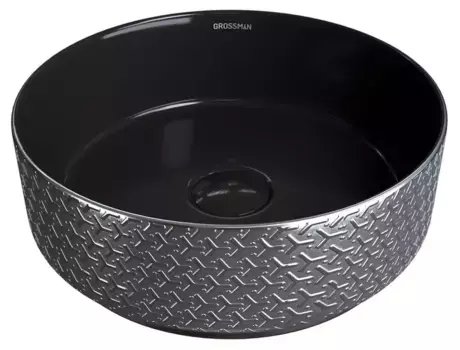Раковина «Grossman» GR-5010SBR фаянсовая серебро/черная