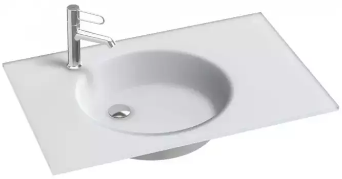 Раковина «Jacob Delafon» Odeon Rive Gauche 80 EB2562-DE1 стеклянная белая матовая