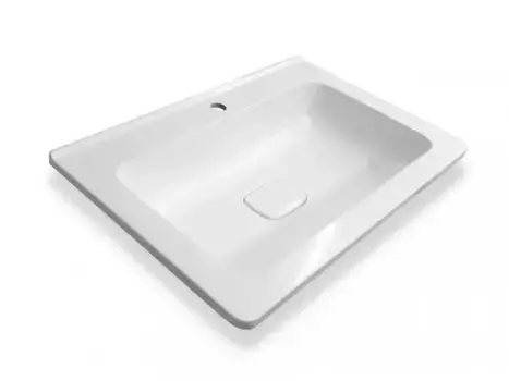 Раковина «Эстет» Каре Люкс 70/45 литьевой мрамор белая