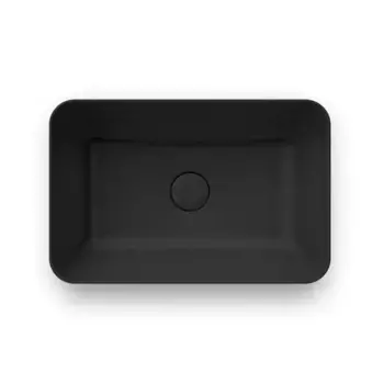Раковина «Kerama Marazzi» Plaza 55 PLR.wb.55\BLK.M с донным клапаном фарфоровая чёрная