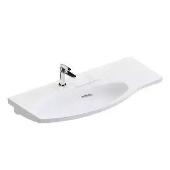 Раковина «Kerama Marazzi» Riva 100 RV.wb.100Lh с крепежом фарфоровая белая глянцевая левая