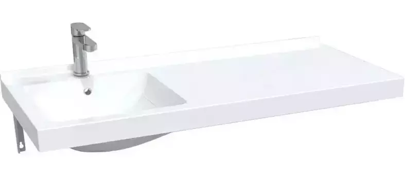 Раковина над стиральной машиной «1Marka» Wash 110/50 L Polytitan белая левая