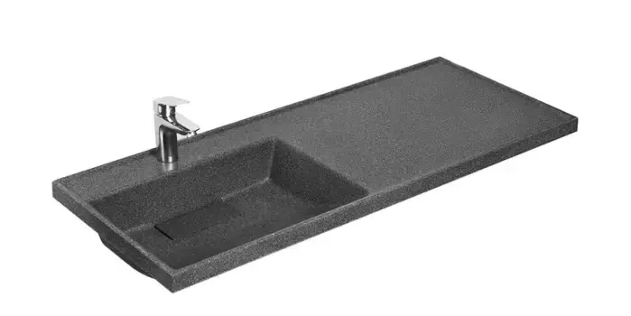 Раковина над стиральной машиной «Aquaton» Лондри 120 литьевой мрамор графит левая