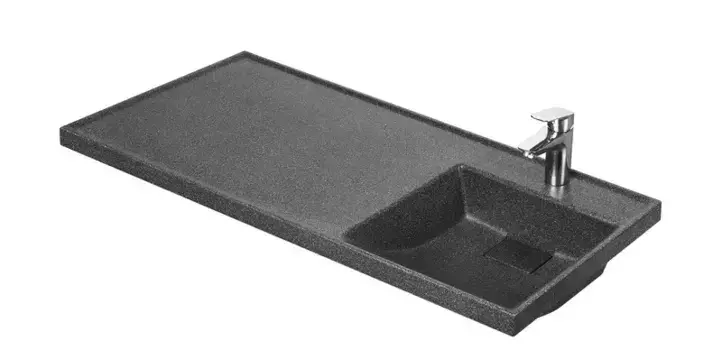 Раковина над стиральной машиной «Aquaton» Лондри 105 литьевой мрамор графит правая