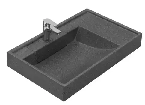 Раковина над стиральной машиной «Aquaton» Рейн 80 графит литьевой мрамор