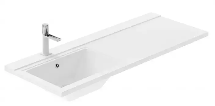 Раковина над стиральной машиной «Цвет и Стиль» Персона 120 литьевой мрамор белая левая