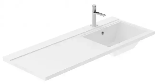 Раковина над стиральной машиной «Цвет и Стиль» Персона 120 литьевой мрамор белая правая