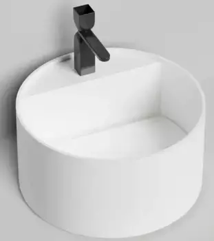 Раковина «Salini» Armonia Round Top 02 S-Stone с декоративной накладкой на слив искусственный камень белая матовая