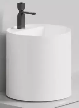 Раковина «Salini» Armonia Round Top 03 S-Stone с декоративной накладкой на слив искусственный камень белая матовая