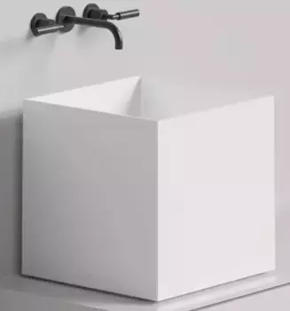 Раковина «Salini» Armonia Square 03 S-Stone с декоративной накладкой на слив искусственный камень белая матовая