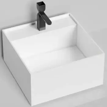 Раковина «Salini» Armonia Square Top 02 S-Stone с декоративной накладкой на слив искусственный камень белая матовая