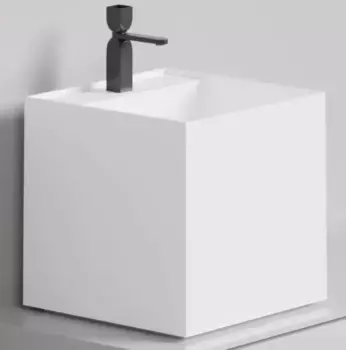 Раковина «Salini» Armonia Square Top 03 S-Stone с декоративной накладкой на слив искусственный камень белая матовая