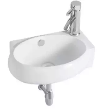 Раковина угловая «Акватек» 42/28 AQ5304-00 фарфоровая белая правая