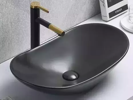 Раковина «Velvex» 62/36 7811AMB фарфоровая черная