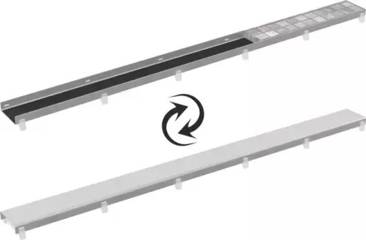 Решётка «AlcaPlast» Double 950M под плитку,нержавеющая сталь