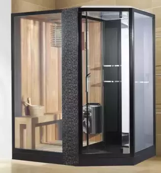 Сауна с душевой кабиной «Orans» SR-89103LS прозрачная/чёрная левая