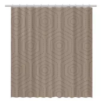 Штора для ванной «Fixsen» Actual FX-1512 180/200 коричневая/узоры