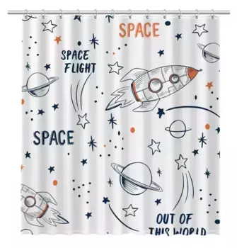 Штора для ванной «Fixsen» Desing Space FX-2508 180/200 белая/рисунок